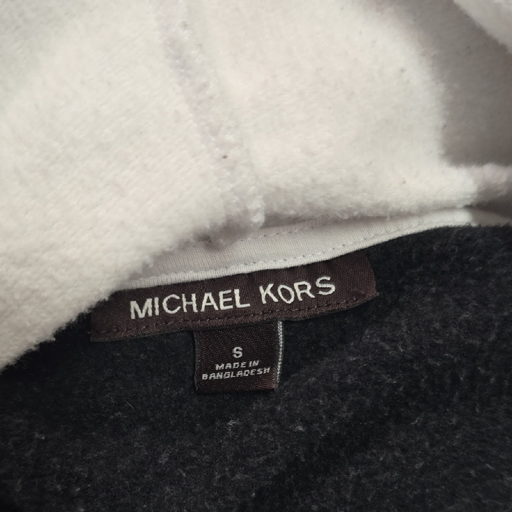 Michael Kors Black and White Colorblock Hooded Sweatshirt - Picture 11 of 11